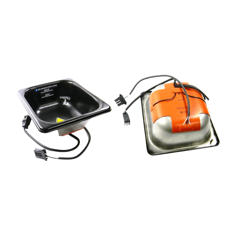 Silikon-Heizfolie, werkseitig auf den Boden einer Wasserwanne vulkanisiert – blasen- und faltenfrei dank proprietärem Fertigungsverfahren.