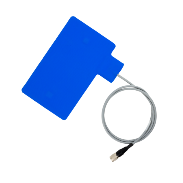 Formangepasste Butyl-Heizfolie mit extra Anschlusslasche unten, von der Anschlusskabel mit Stecker weggehen.