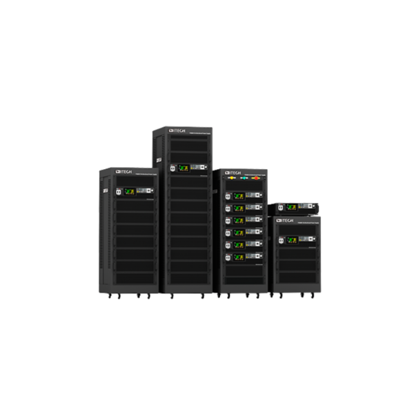 IT6600C ITECH Bidirektionale Netzgeräte, mehrere Geräte in Racks nebeneinander