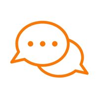 Sprechblasen in Orange