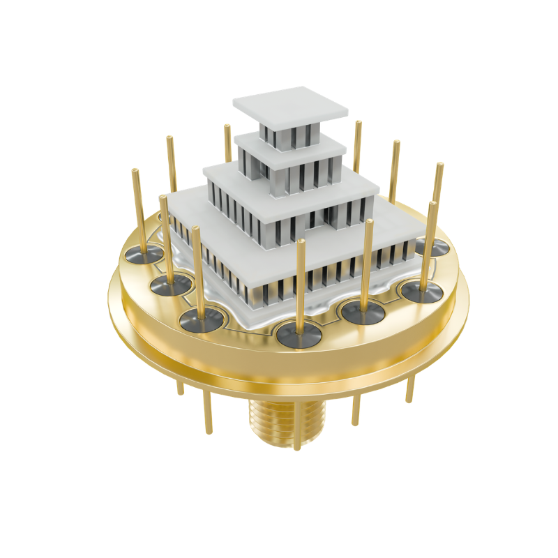 Micro-multistage Peltier element on a header